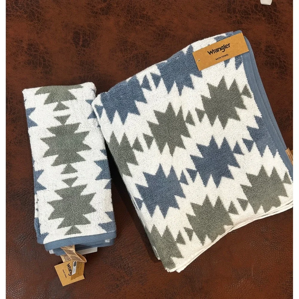 Wrangler Blue/Green‎ 4 Piece Towel Set